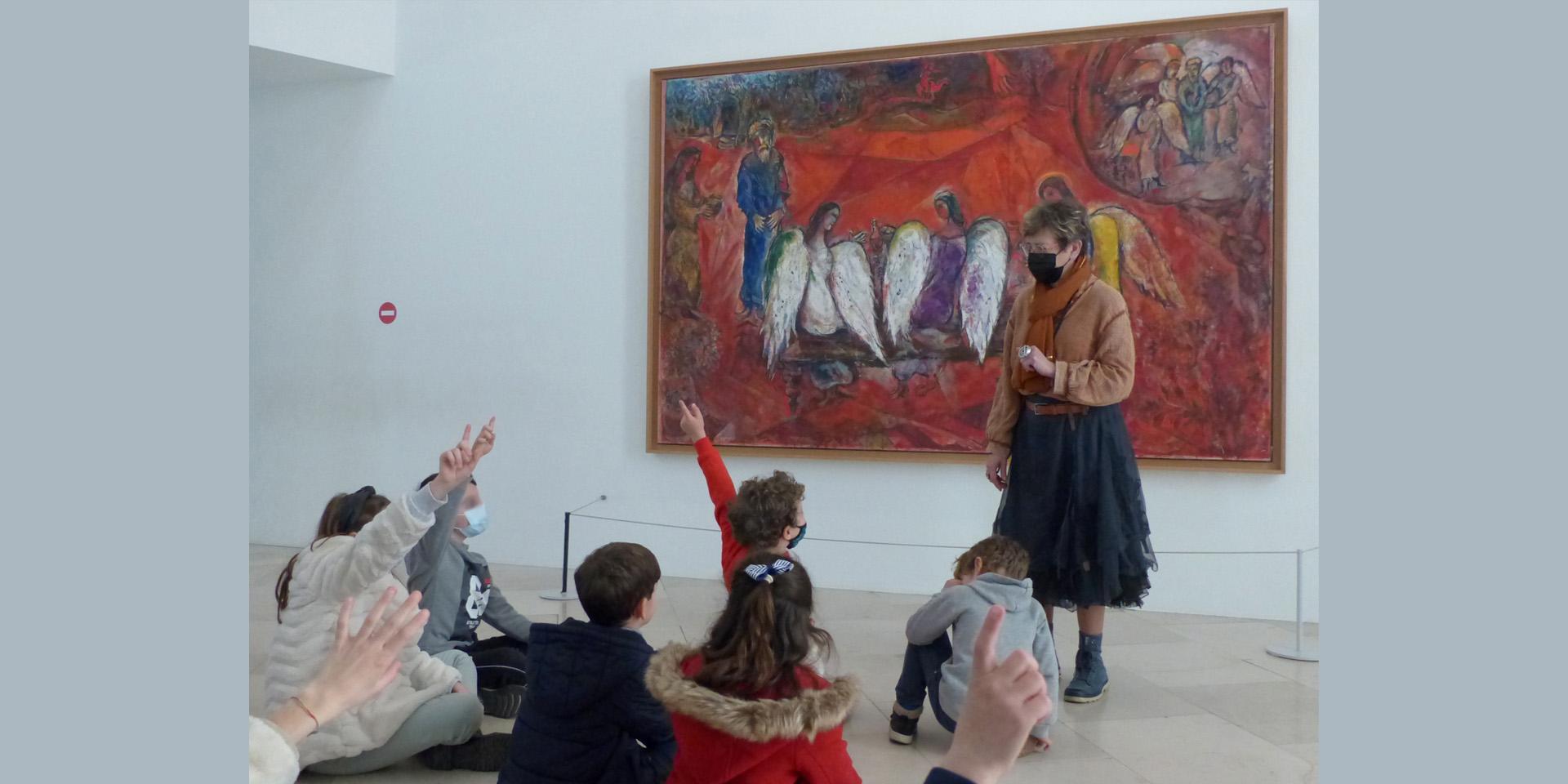 Sylvie visite créative Chagall, Abraham et les trois anges (c) ADAGP, 2022