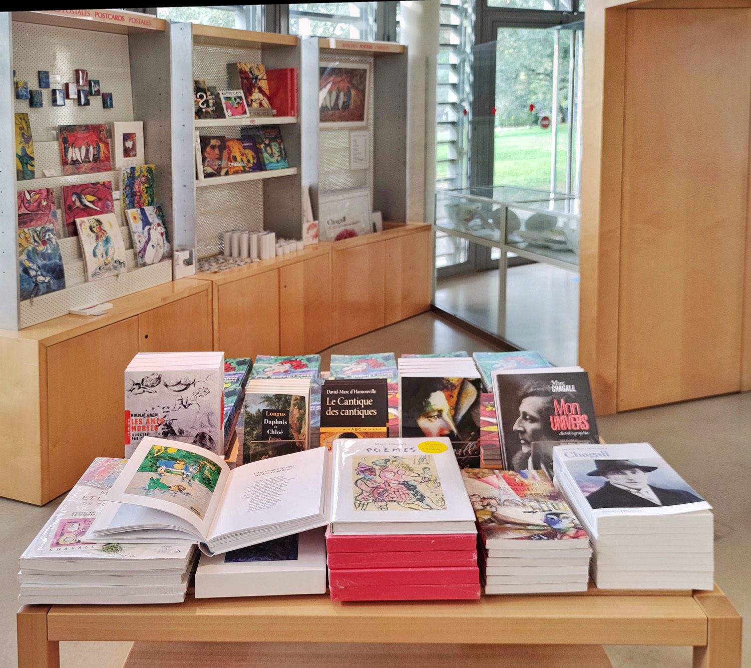 librairie boutique, musée Chagall, sélection ouvrages, expo Livres illustrés, nov 2022