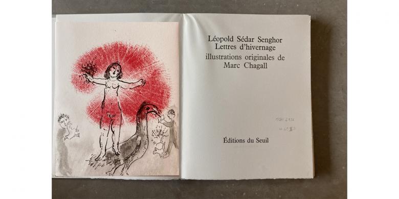 Marc Chagall, Léopold Senghor, Lettre d'hivernage, illustration, vélin d'Arches, 2022