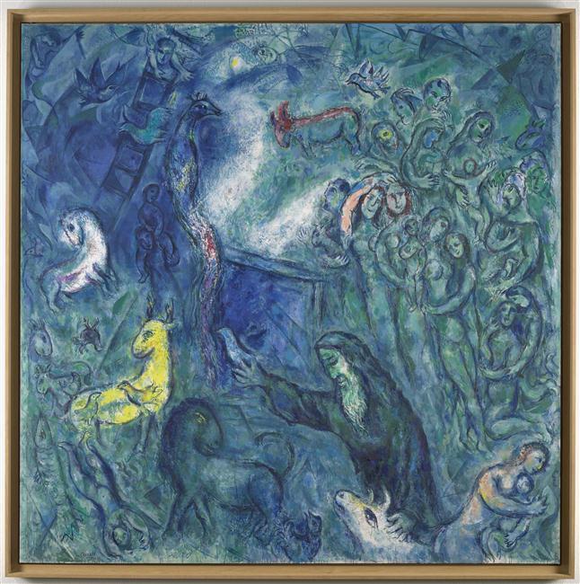 Marc Chagall, L'Arche de Noé, 1961-1966, huile sur toile, 236 cm x 234 cm, donation Marc et Valentina Chagall, 1966, musée national Marc Chagall, Nice. Photo © RMN-GP / Gérard Blot © ADAGP, Paris, 2020.