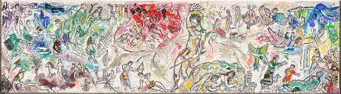 Mosaïque Le Message d'Ulysse, qui représente le périple de l'héro