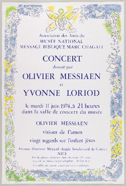 Affiche du concert de Messaien peinte par Chagall