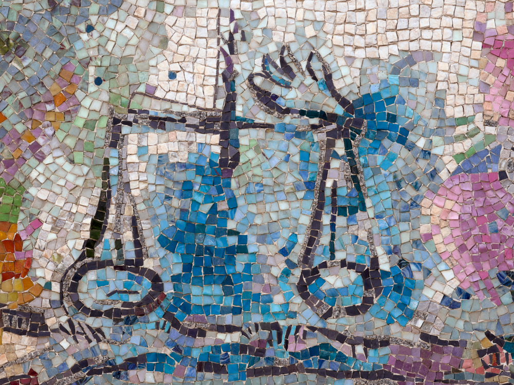 Marc Chagall, Le Prophète Elie (détail, mosaïque, 1973). Photo (c) François Fernandez (c) Adagp, Paris, 20245