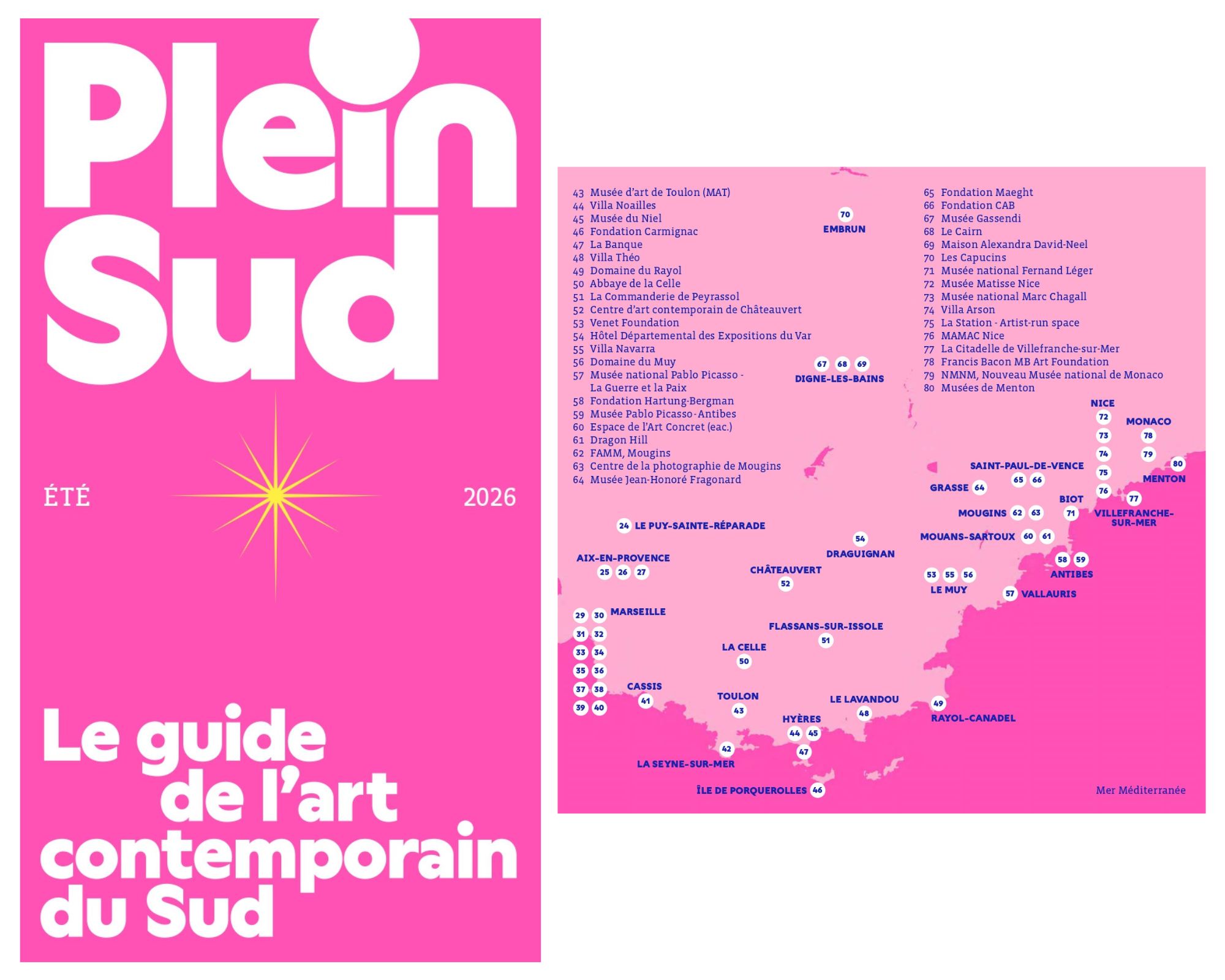 Visuel d'un montage montrant la couverture du Guide Plein Sud et le réseau