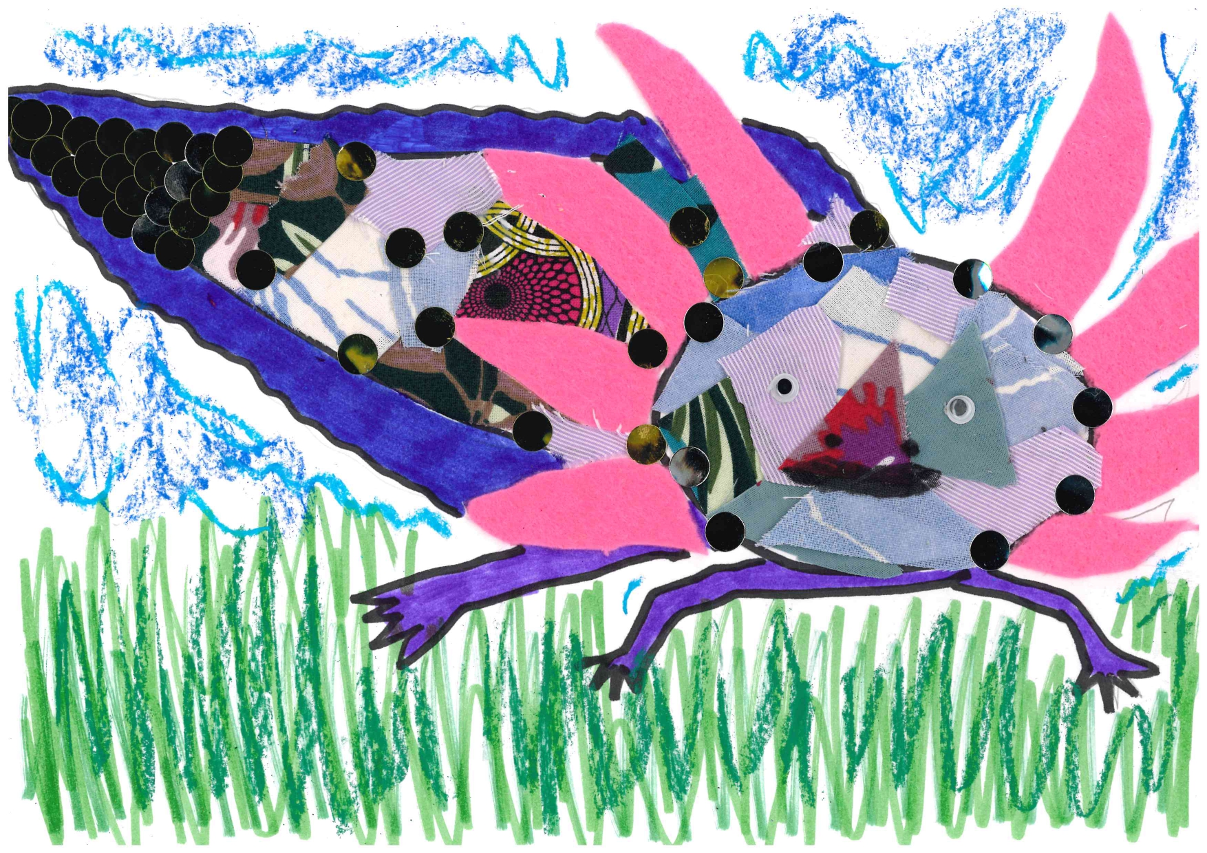 Visuel montrant un axolotl pour la communication de l'atelier sur le personnage fantastique