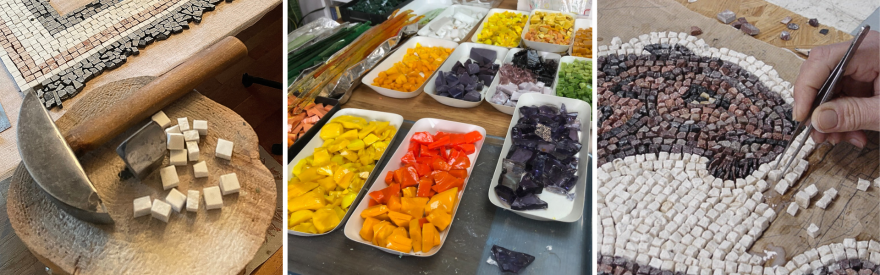 Outils et matériaux utilisés pour réaliser des mosaïques