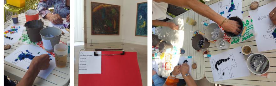 activité mosaïque, public du champ social, musée Marc Chagall, Nice, 2025