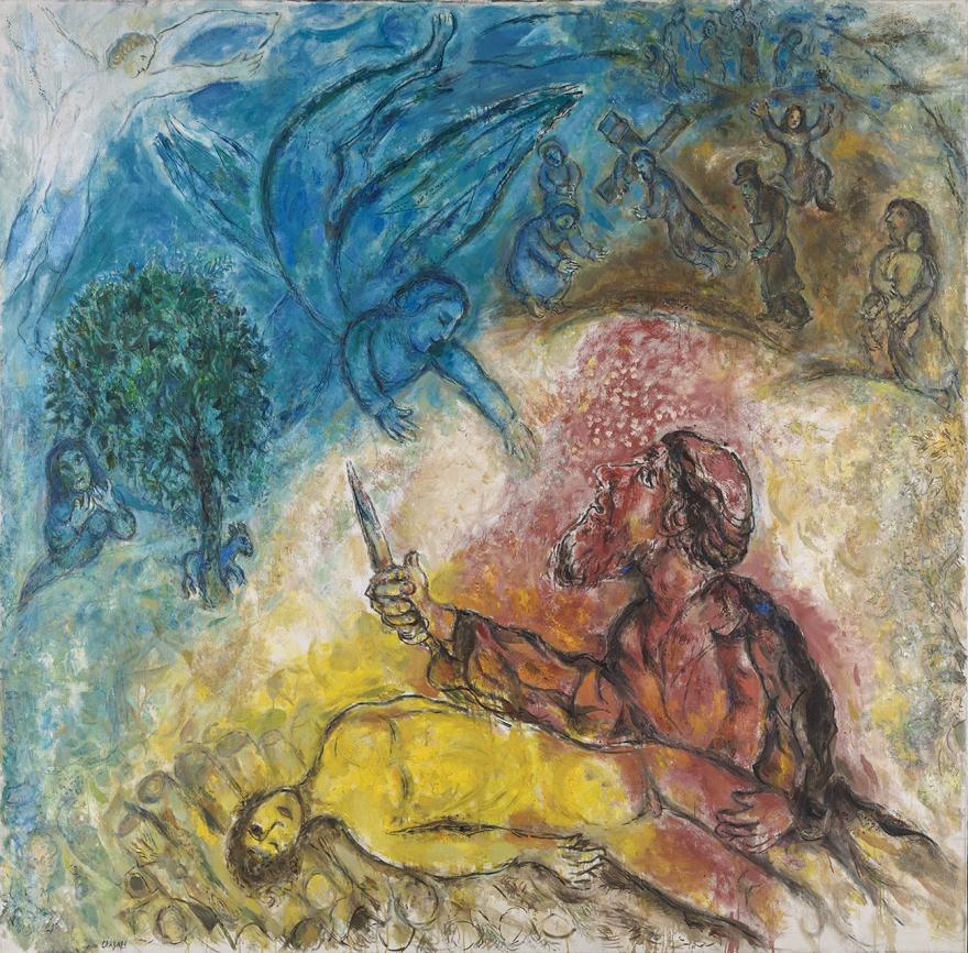 Marc Chagall, Le Sacrifice d'Isaac, huile sur toile, 1960-1966, cycle peint du Message Biblique