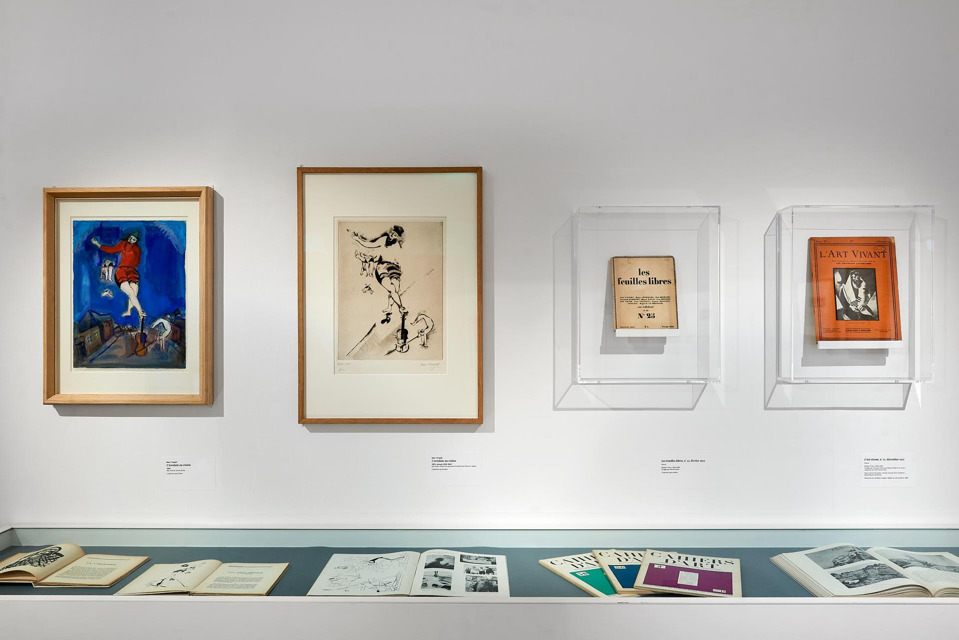Exposition "De couleur et d'encre. Marc Chagall et les revues d'art", musée national Marc Chagall, Nice. Photo : Anthony Lanneretonne. (c) ADAGP, Paris, 2020