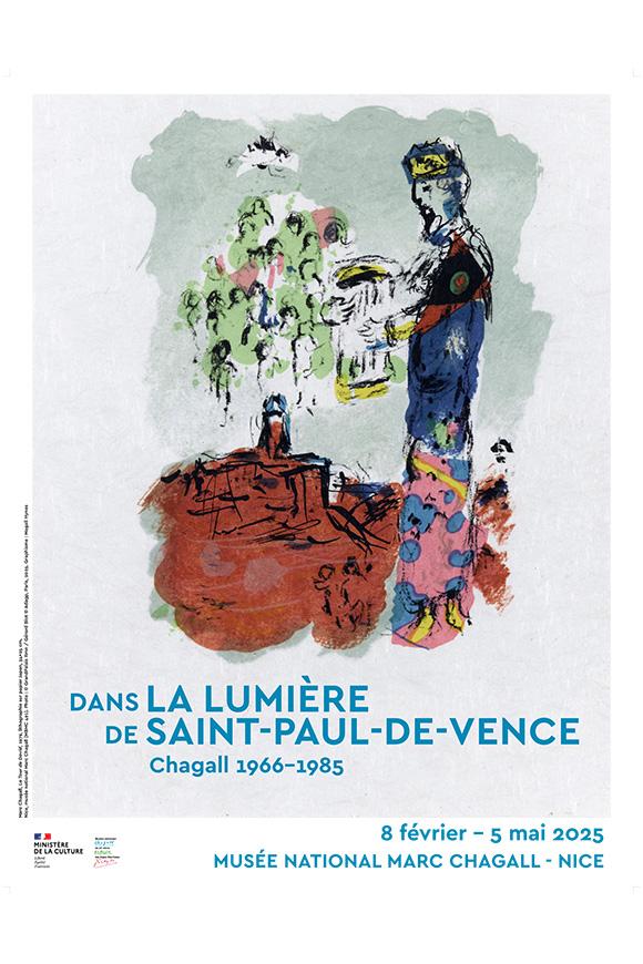 Marc Chagall, La Tour de David, 1979. Lithographie sur papier Japon, épreuve d'exposition. Nice, musée national Marc Chagall, donation de M. Charles Sorlier en 1986 [MBMC 491] © Adagp, Paris, 2025