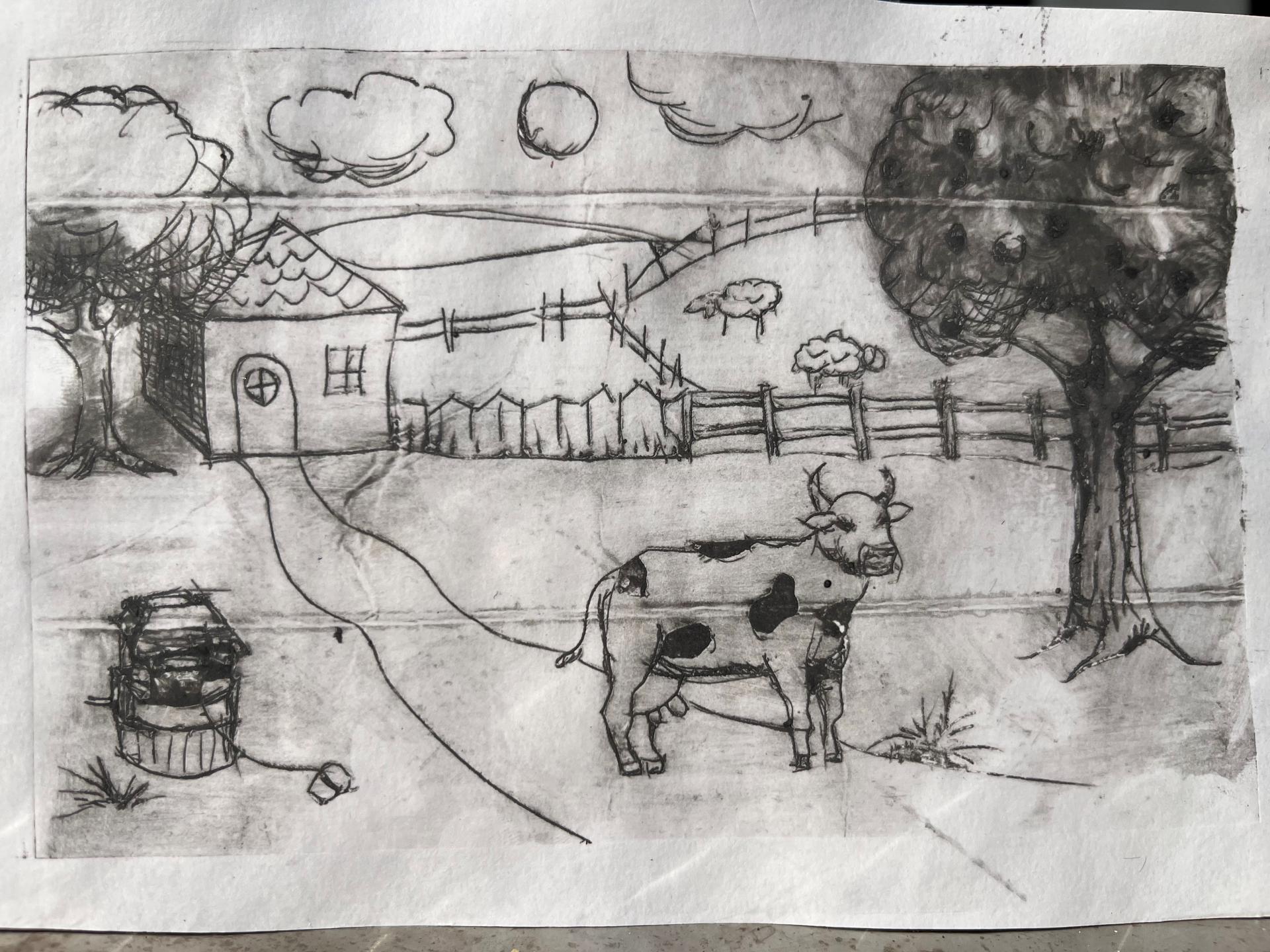 Visuel d'une gravure en noir et blanc pour un atelier créatif