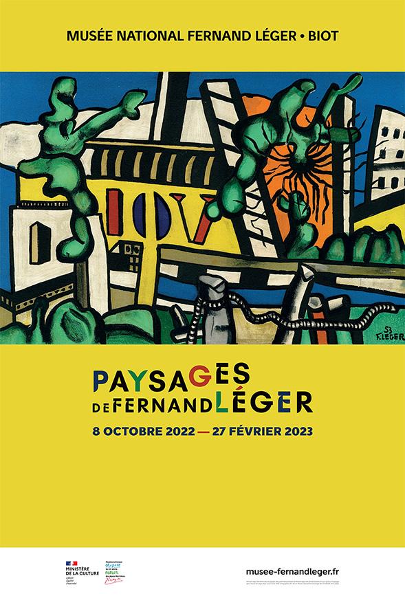 Affiche exposition Paysages de Fernand Léger, 8 oct 2022 - 27 fev 2023. Graphisme (c) Marcel Bataillard (c) Adagp, Paris, 2022
