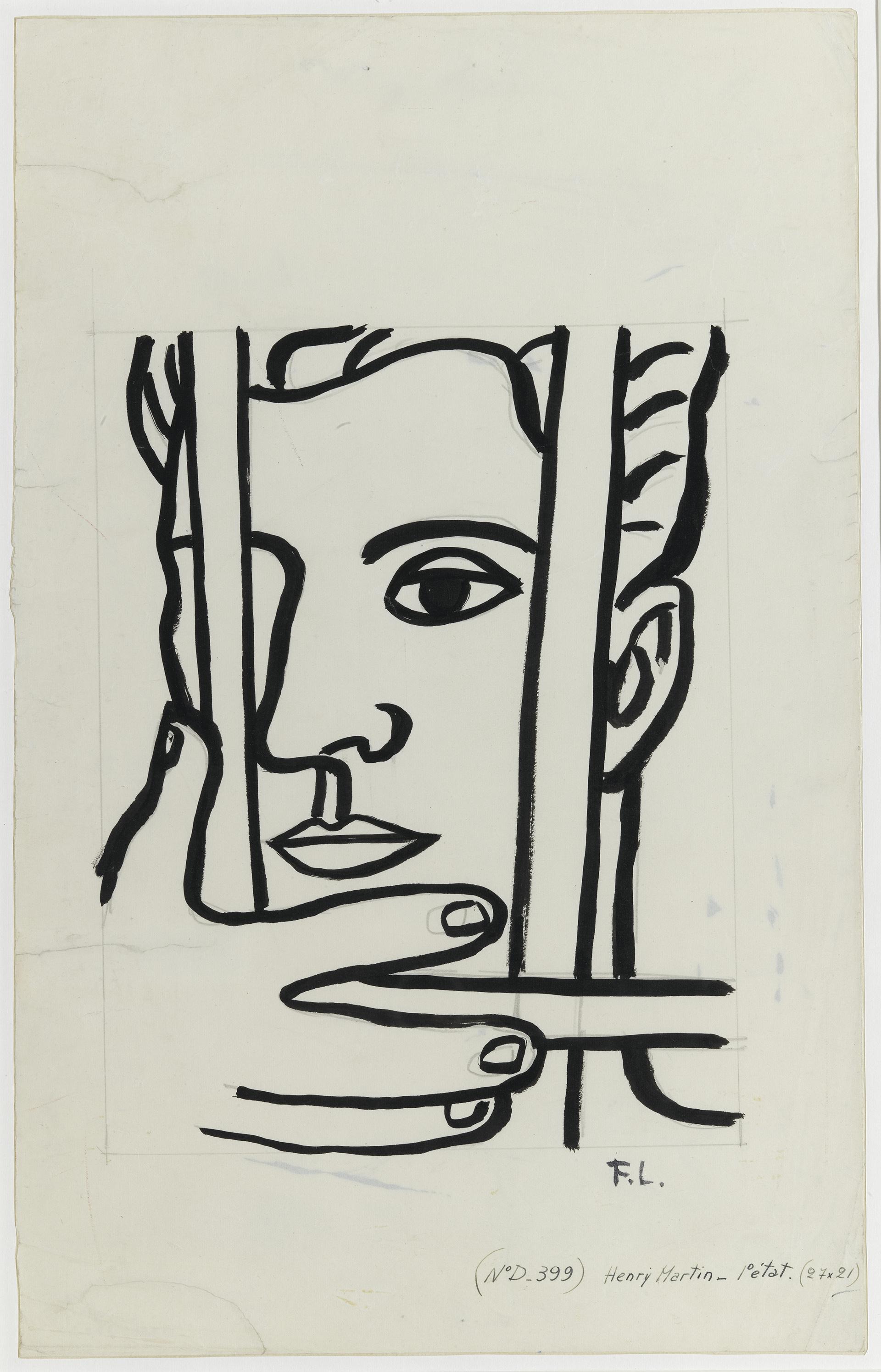  Fernand Léger, Portrait d’Henri Martin (détail), vers 1952, musée national Fernand Léger, donation Nadia Léger et Georges Bauquier (1969). Photo Gérard Blot ©ADAGP, Paris, 2019.