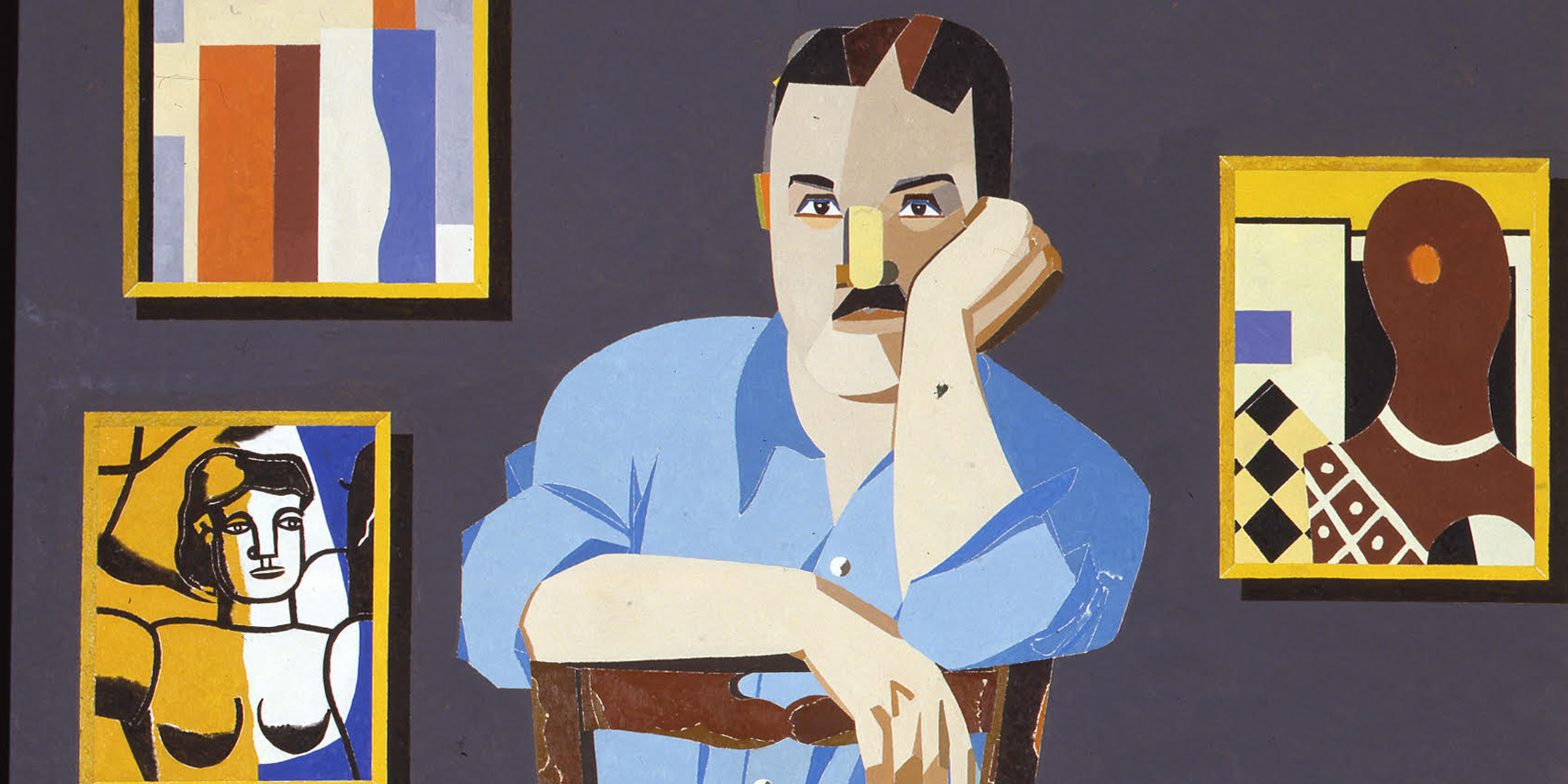 Eduardo Arroyo, Fernand Léger (détail), 2007. Huile sur toile, 195 x 130 cm. Photo / Courtesy : Galerie Louis Carré & Cie, Paris.© ADAGP, Paris, 2019.