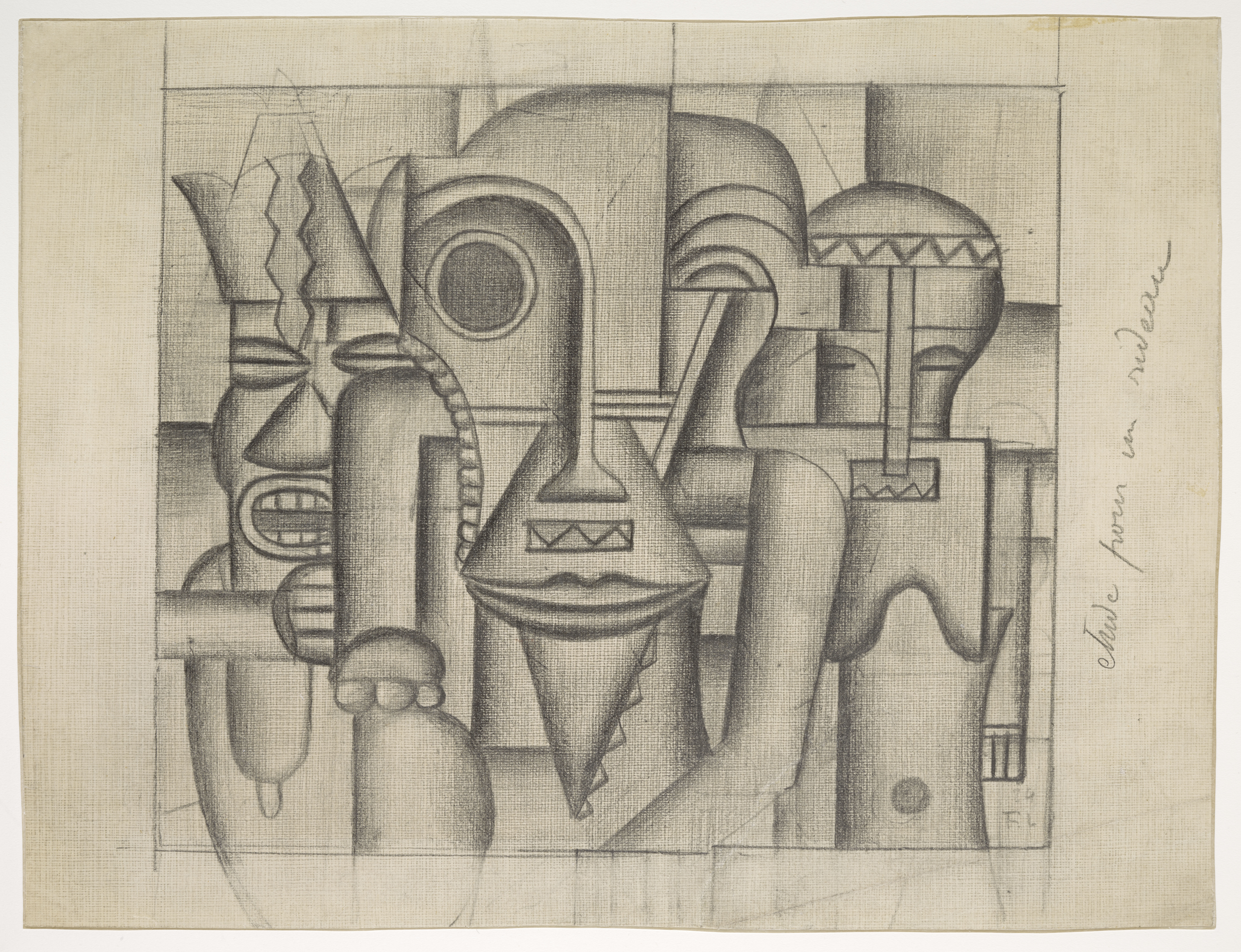 Fernand Léger, Dessin préparatoire pour le rideau du ballet  La Création du monde, Mine de plomb sur papier tramé, daté 1924 © Musée national Fernand Léger, Biot, 2026