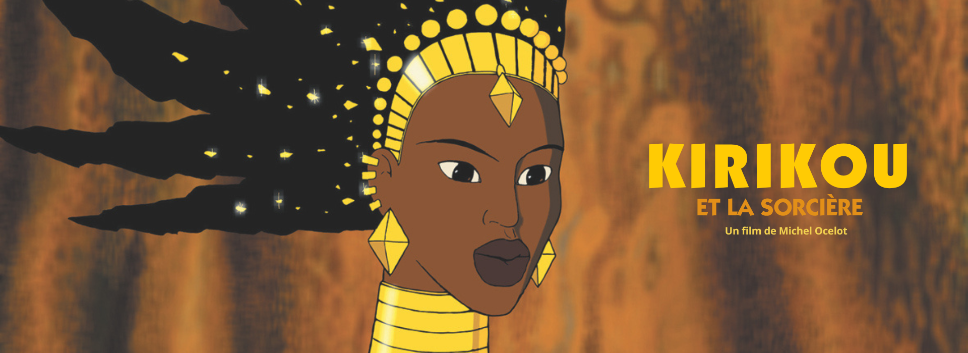 Bannière montrant Karaba la Sorcière et le titre du film