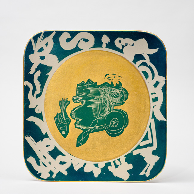 Gilbert Portanier, Assiette de présentation, céramique.